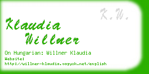 klaudia willner business card